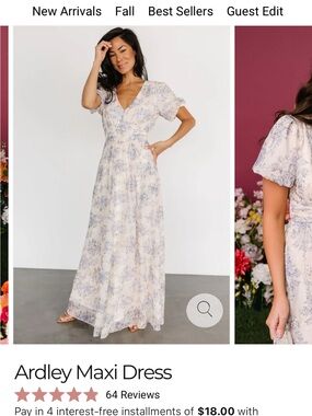 Baltic Born Ardley Maxi Dress in Cream and Light Blue Floral